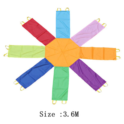 Childrens Rainbow Parachute Cooperative Play and Outdoor Playground Activities Team Building Games For Adults Kids Teens