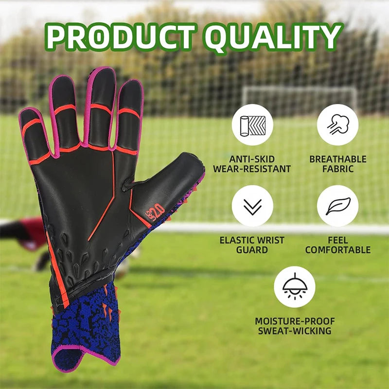 Breathable Soccer Goalkeeper Gloves for Kids Youth Strong Grip Full Finger Protective Football Soccer Football Goalkeeper Gloves
