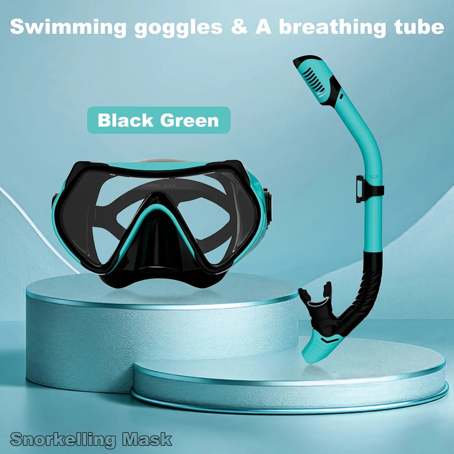 2026 New Scuba Diving Mask Snorkel Set For Adults Tempered Glass Professional Panoramic Snorkeling Gear Swimming Training