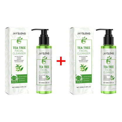 Tea Tree Facial Cleanser Acne Treatment Blackhead Removal Shrink Pore Exfoliating Cleaning Moisturize Oil Control Face Wash Gel