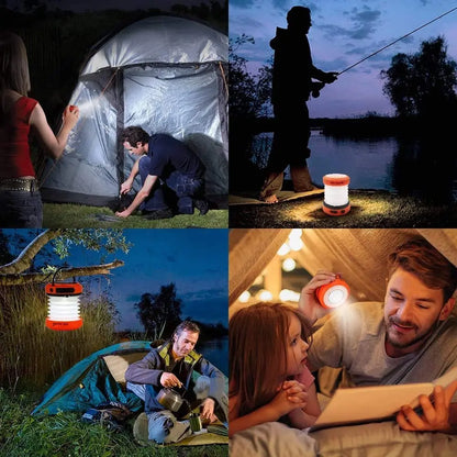 Camping Light 2/4PCS Solar Rechargable Foldable Portable Lantern Power Bank Waterproof Flashlight Solar Lamp Camp Outdoor