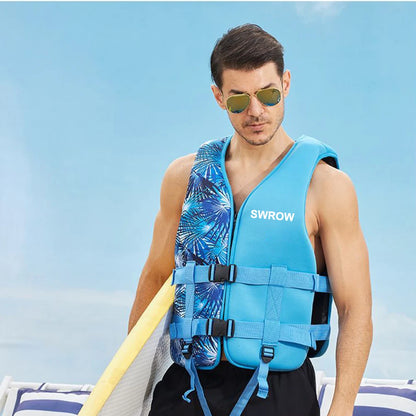SWROW Life Jacket Water Sport Buoyancy Jacket Life Vest Swimming Boating Driving Vest Life Vest Buoyancy Suit For Adult Children
