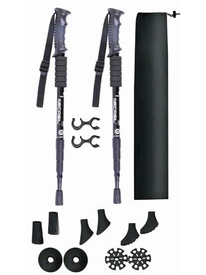 Walking Sticks Classic Delicate Trekking Pole 4 Sections Telescopic Cane Stick Crutch Outdoor Hiking Walking Camping Alpenstocks