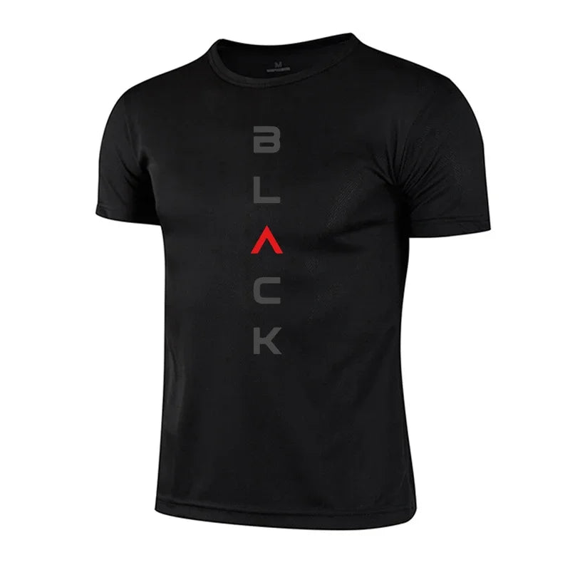 Quick-Drying Men T-shirt Printing Casual Sports Exercise Short Sleeve Outdoor Lightwight Marathon Clothing 2026 Summer Mesh Tees