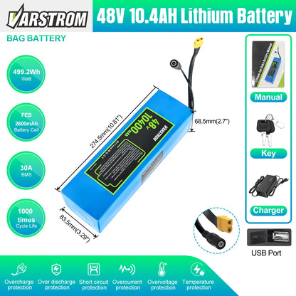 Varstrom 750W Mid Motor Kit Torque Sensor Drive VSM01 48V 36V eBike Engine Electric Bicycle Conversion Kit with 13 24Ah Battery