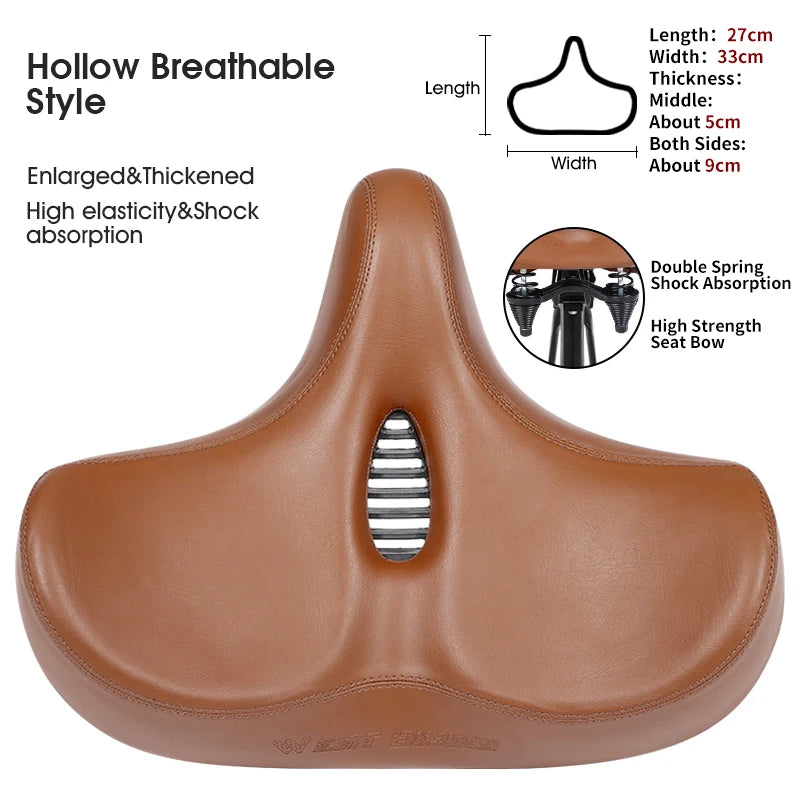 WEST BIKING Widen Bicycle Saddle Ergonomic Thick Comfortable Bike Saddle Shock Absorbtion MTB E-Bike Cushion Bicycle Accessories