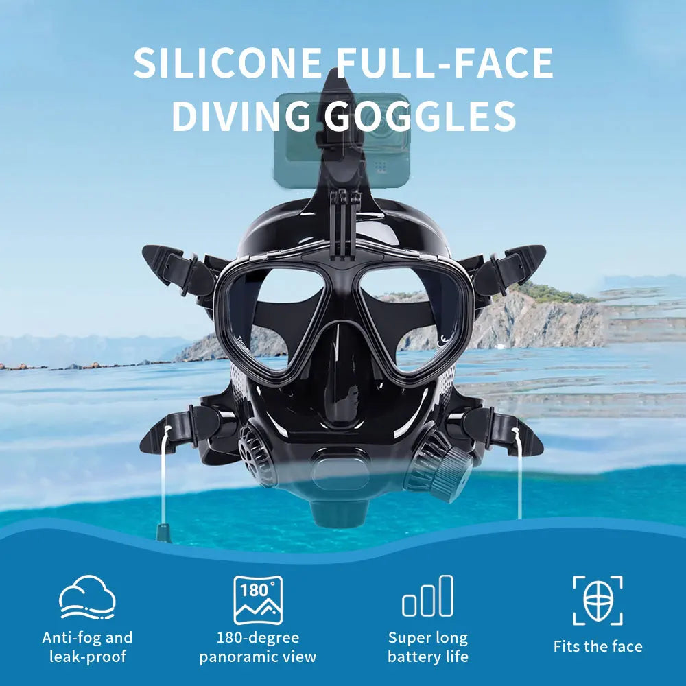 Scuba Mask with Air Tank System, 1L Mini Diving Tank Full Face Mask Kit lung