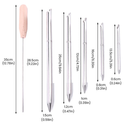 Stainless Steel Paracord Braid Needle Set Perfect for Leather and Paracord Work Includes Marlinspike and Smoothing Tools