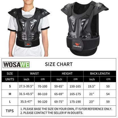 WOSAWE Men's Motocross Sports Chest Guard Motorcycle Vest Back Chest Protector Off-Road Dirt Bike Sports Gear Sleeveless Jacket