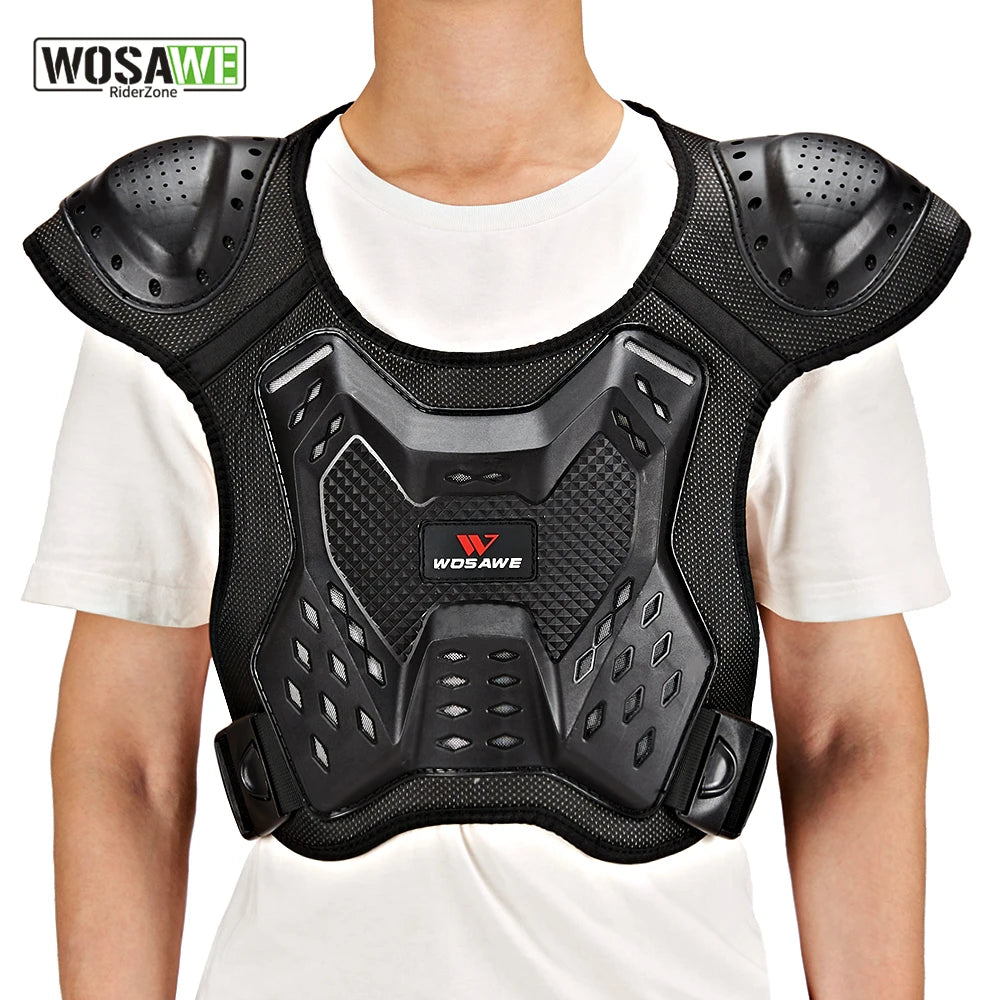 WOSAWE Men's Motocross Sports Chest Guard Motorcycle Vest Back Chest Protector Off-Road Dirt Bike Sports Gear Sleeveless Jacket