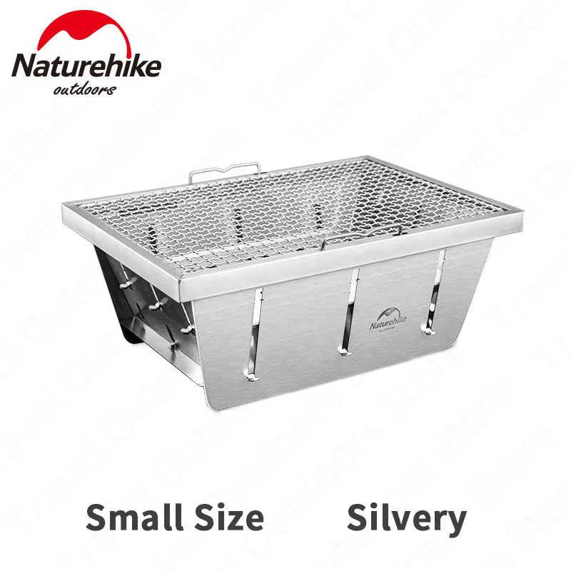 Naturehike Outdoor IGT Stove Portable Folding Stainless Steel Embedded BBQ Picnic Charcoal Grill Oven Tool Camping Accessories