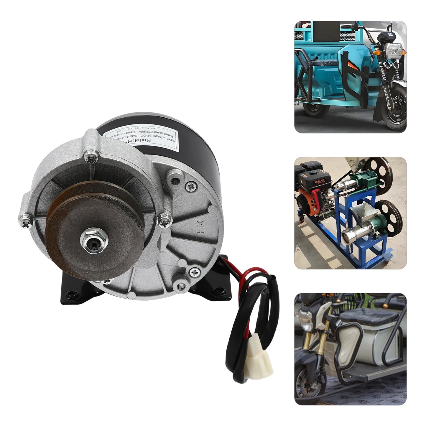 250w 24v Electric Bicycle Reduction Motor, Powerful Motor With Pulley, Gear Motor
