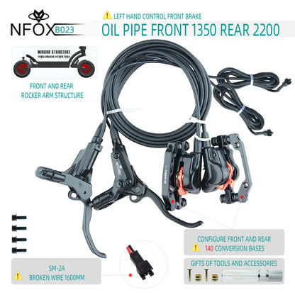 NFOX B023 Electric Bicycle Scooter Oil Disc Hydraulic Brake 160 Accessories 203 E bike 180 Power Off Right 140 GIFT Tool New
