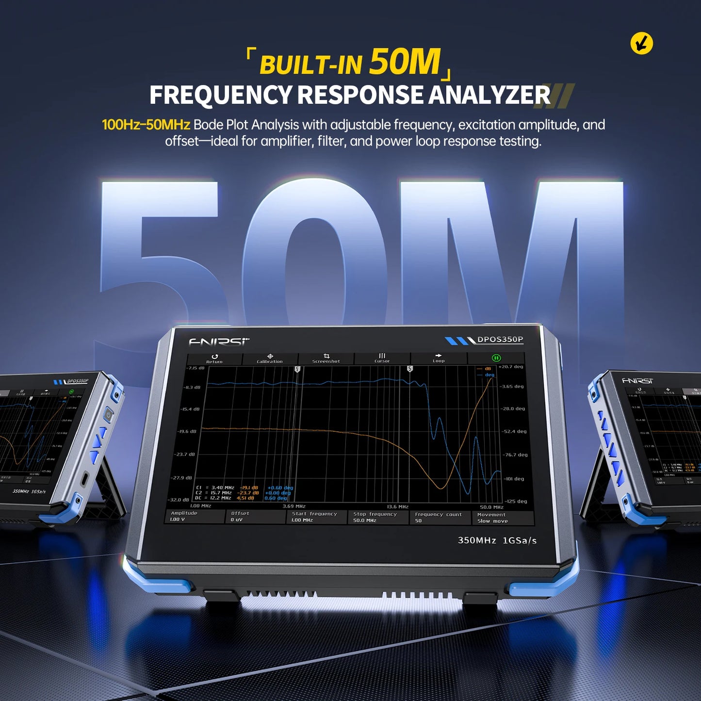 4in1 Tablet Oscilloscope 2 Channel 350MHz Signal Generator
