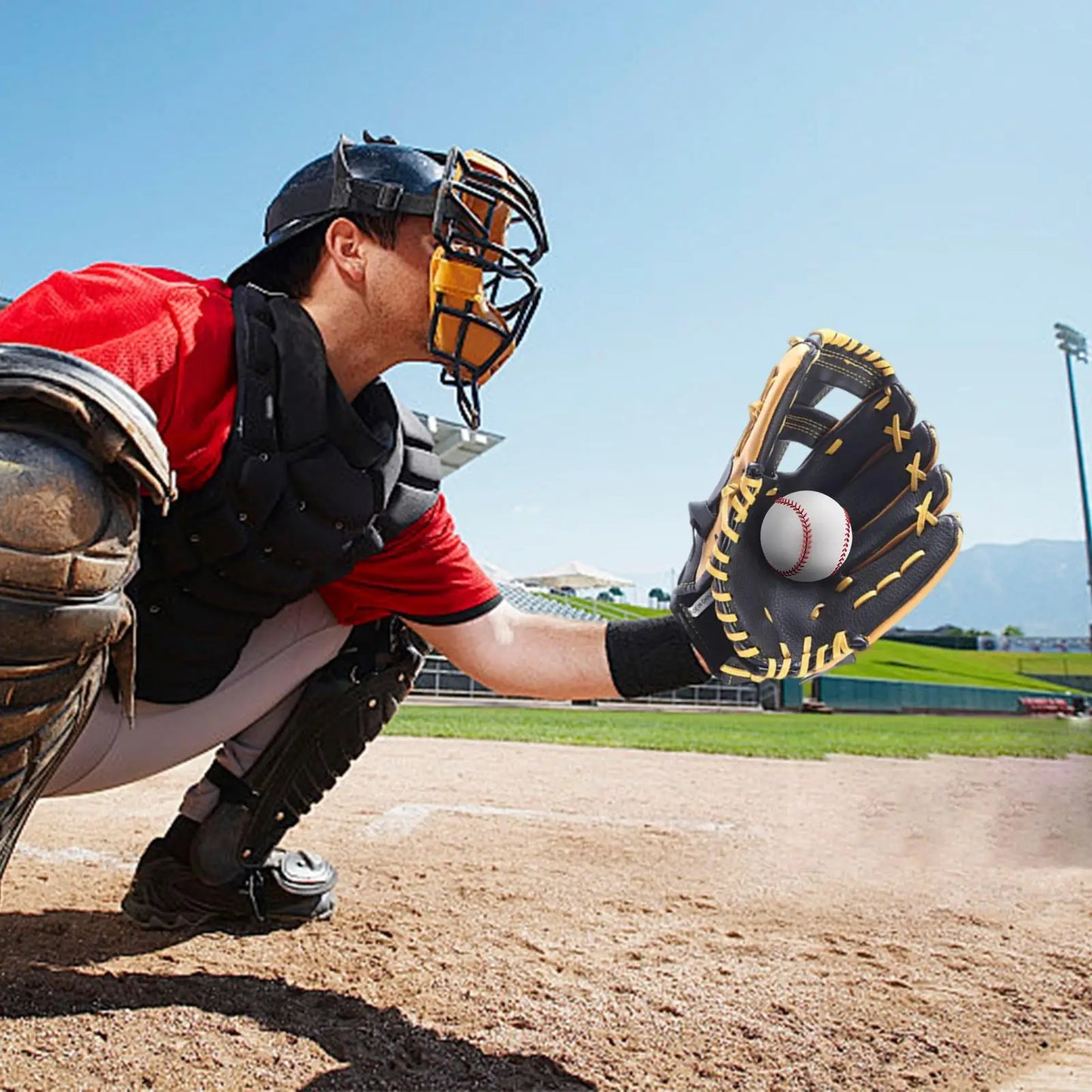 Baseball Glove Soft Training Mitt Leather Softball Glove for Youth Adults Practice Outfield