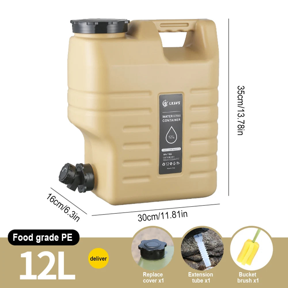 10/11/12L Drinking Water Container with Spigot Leakproof Camping Water Tank Large Capacity Water Storage Carrier for Hiking Car