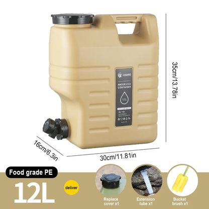 10/11/12L Drinking Water Container with Spigot Leakproof Camping Water Tank Large Capacity Water Storage Carrier for Hiking Car