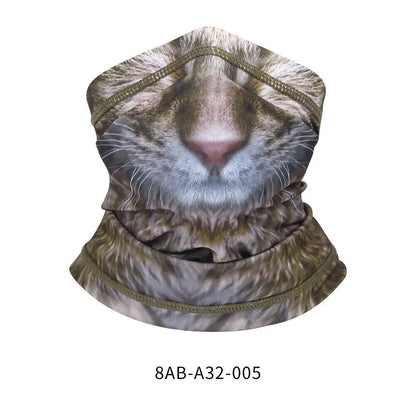 3D Animal Neck Gaiter UV Protection Half Face Mask for Skiing Cycling Motorcycling Scarf Sunscreen Bandana for Men Women