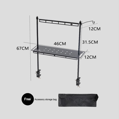 Camping Hanging Rack Detachable Camping Stand Outdoor Tools Organizer with Lantern Hook for Hiking Fishing Picnic BBQ