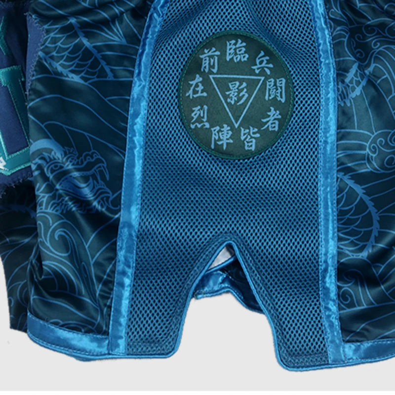 FLUORY Style Muay Thai Shorts Print Free Combat Mixed Martial Arts Boxing Training Match Pants Leisure Style
