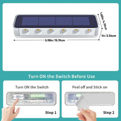 Solar Deck Lights Outdoor Waterproof LED Step Sidewalk Stair Garden Light IP68 Auto On/Off Solar Powered Dock Driveway Lighting