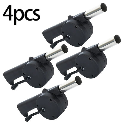 Outdoor BBQ Fan Air Blower, Hand Crank Blower with Bladeless Design, Perfect for Picnic & Camping Stove Accessories