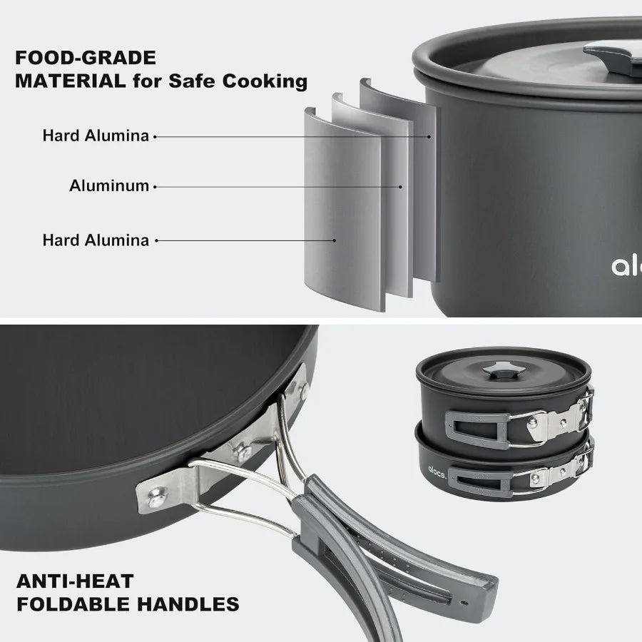 17pcs Lightweight Camping Cookware