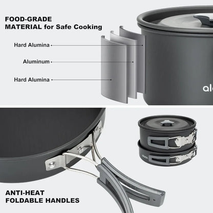 17pcs Lightweight Camping Cookware