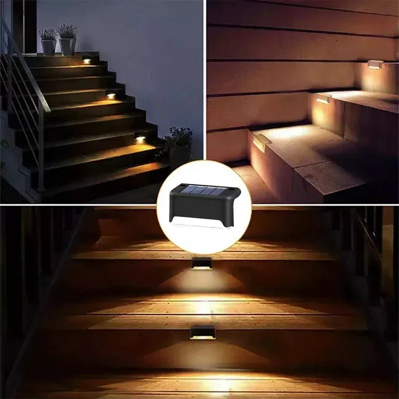 Solar Deck Lights Outdoor Step Lights Waterproof Led Solar Lamp for Railing Stairs Step Fence Yard Patio and Pathway