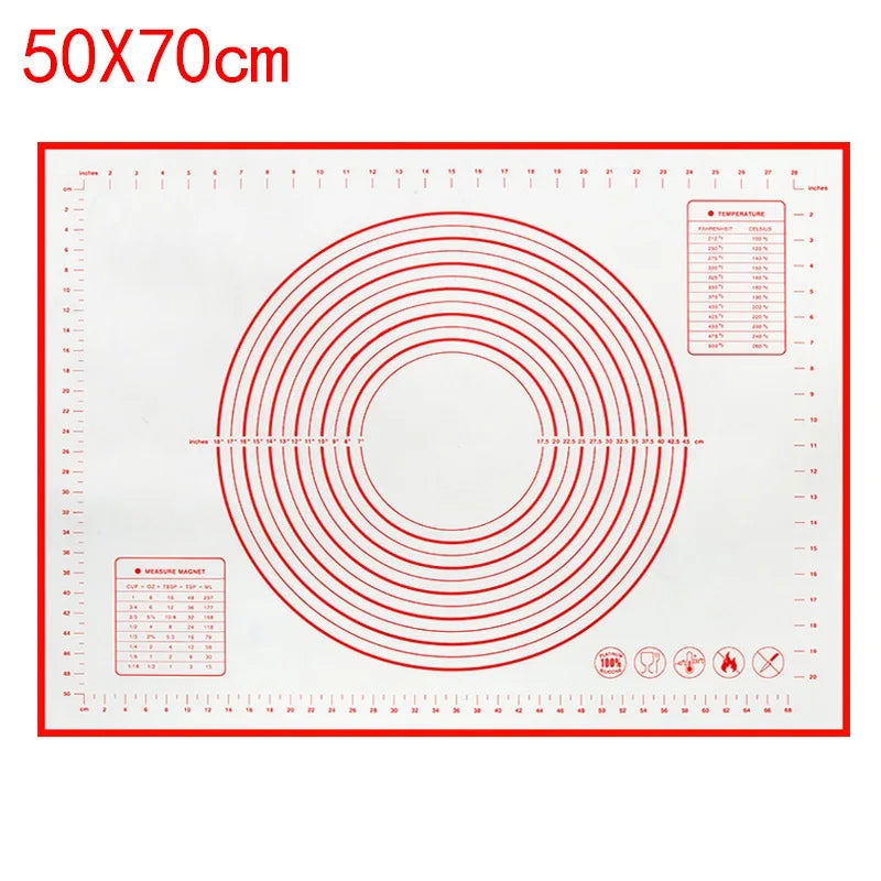 BUYYES 1PCS Silicone Baking Mat Kneading Pad Dough Mat Pizza Cake Dough Maker Kitchen Cooking Grill Non-Stick Gadgets Bakeware