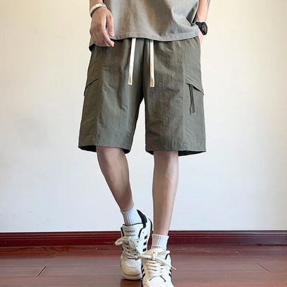 2026 Quick-drying Tooling Shorts Men's Summer Thin Trendy Brand Versatile Loose Casual Pants Men's Five-point Pants