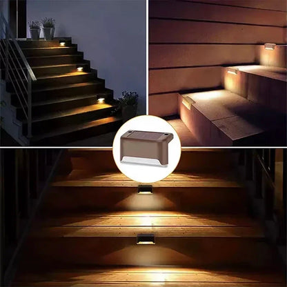 Solar Deck Lights Outdoor Step Lights Waterproof Led Solar Lamp for Railing Stairs Step Fence Yard Patio and Pathway