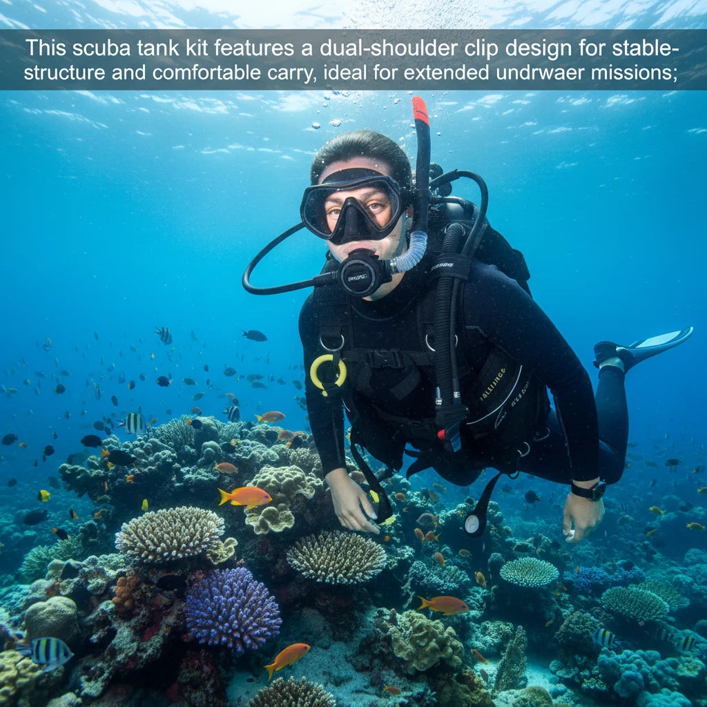 4L Scuba Tank Kit, Aluminum Diving Respirator with Mask & Backpack, 3000PSI for Snorkeling, Yoke 8mm Adapter