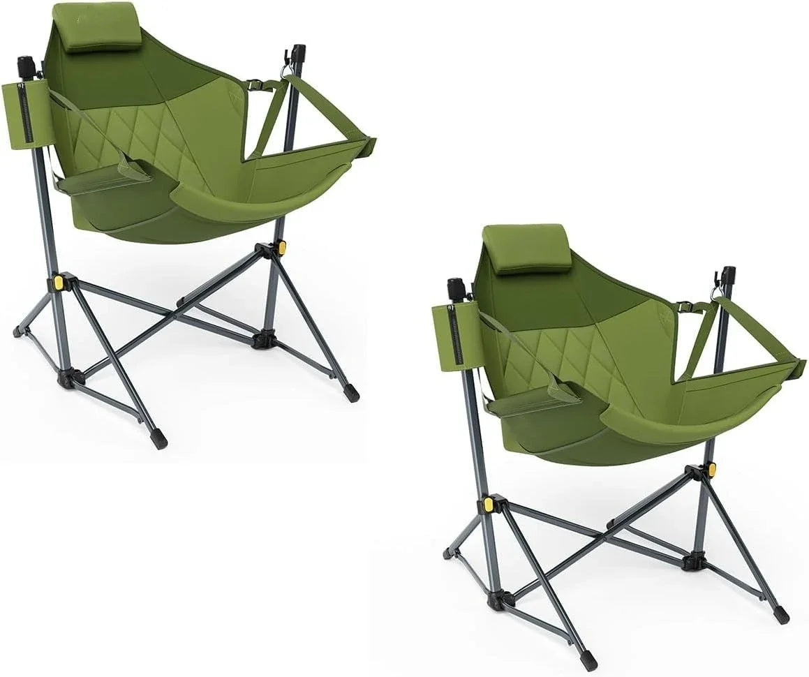 Heavy Duty Folding Hammock Camping Chair with Adjustable Backrest Supports 300lbs, Portable Hammock, Customized