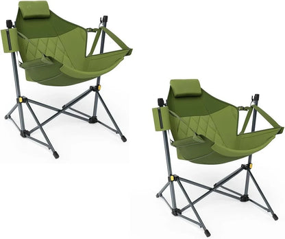 Heavy Duty Folding Hammock Camping Chair with Adjustable Backrest Supports 300lbs, Portable Hammock, Customized