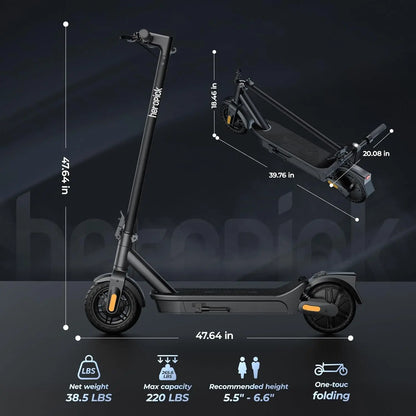 Electric Scooter Foldable E-Scooter 500W 20mph 8.5 Inch Anti-Slip Tire 20 Miles Long Range Dual Suspension for Adults Commuting