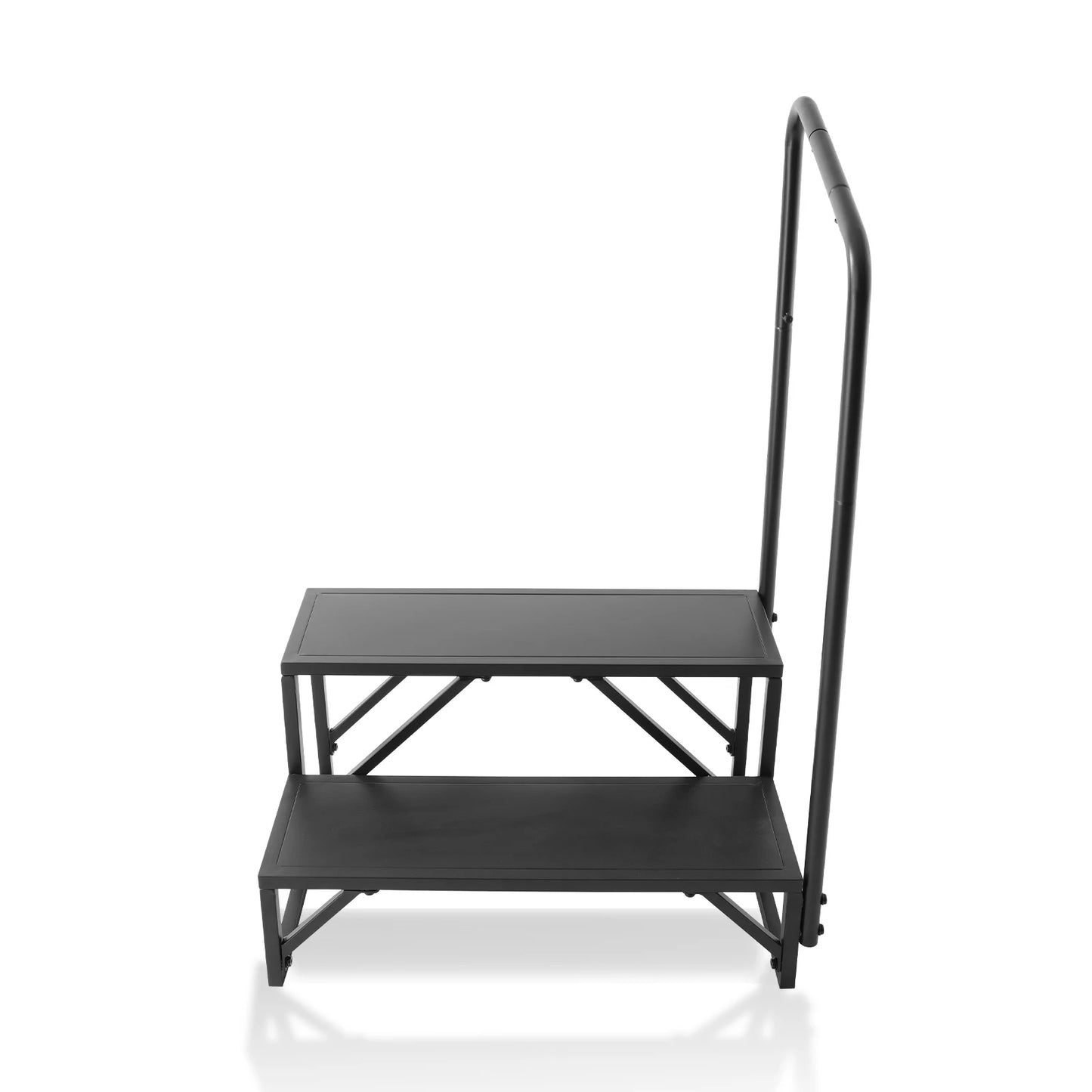 SucceBuy RV Steps 2-Step RV Stairs 440 LBS Load Capacity Thickened Carbon Steel With Handrail Non-Slip Steps for Safe Entry Exit