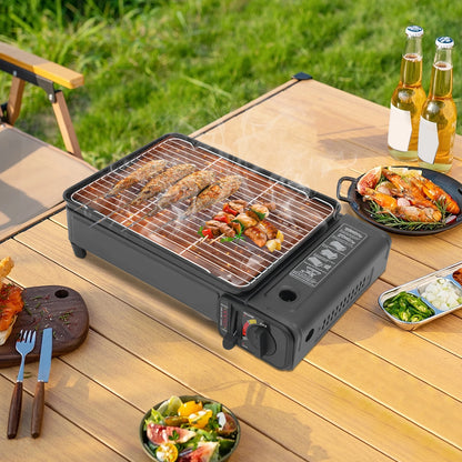 Portable Gas Barbecue Stove Camping Gas Stove with Carrying Case for Camping Trips, Gatherings, Rvs, Barbecues and More