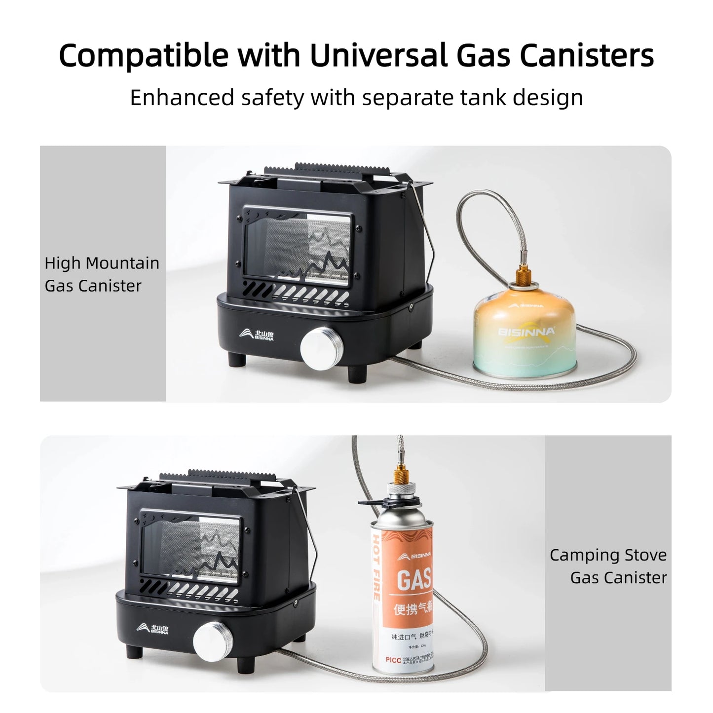 BISINNA Outdoor Heating Stove Portable Lightweight Retro Gas Stove Multi-functional Camping Heater for Hiking Picnic Fishing
