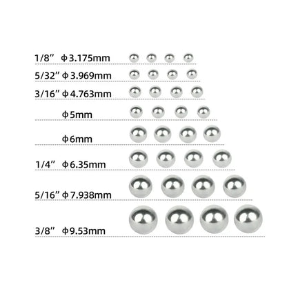 144/20pcs Bicycle Carbon Steel Loose Ball Bearing Dia. 1/4 1/8 3/8 3/16 5/16 5/32-inch 5mm 6mm for MTB Kids Bike Scooter