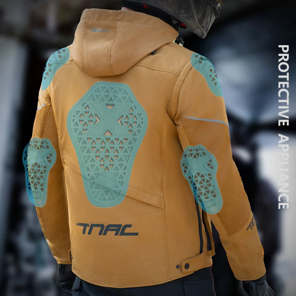 Browm Motorcycle Jacket Waterproof Motocross Armor Protector Moto Racing Jacket Motocross Chaqueta Fall Prevention Riding Cloth