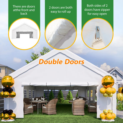 20x32 FT Party Tent with 3 Storage Bags & Removable Sidewalls, Outdoor Canopy Gazebo for Camping Garden Wedding BBQ Commercial