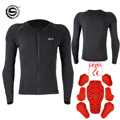 Summer Men Motorcycle Soft Armor Jacket CE level 2 Moto Body Armor Clothing Male Motocross Protection Riding Protective Gear