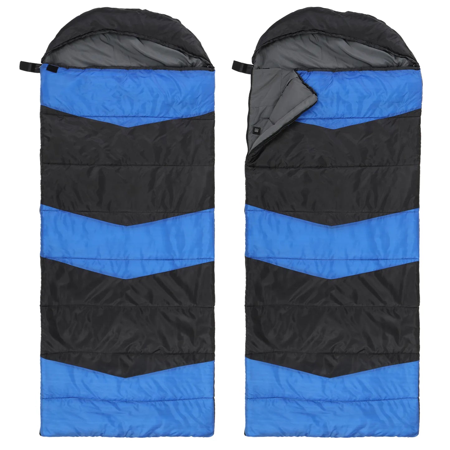 Lightweight USB Heated Sleeping Bag, Waterproof Compact Envelope for Backpacking & Hiking, Blue