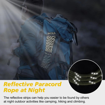 Paracord Reflective 1000lb, 100ft 4mm, 13 Strand Paracord Rope, Tactical Parachute Cord for Camping, Fishing, Clothesline, Hammo