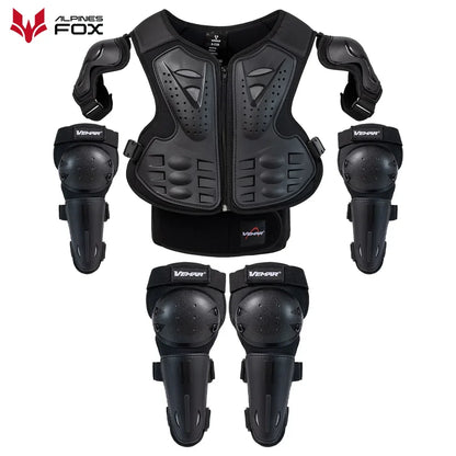Boys Girls Full Body Skating Skiing Armor Child Kids Youth Motocross Downhill Vest Armor Jacket Chest Spine Knee Elbow Guard Pad