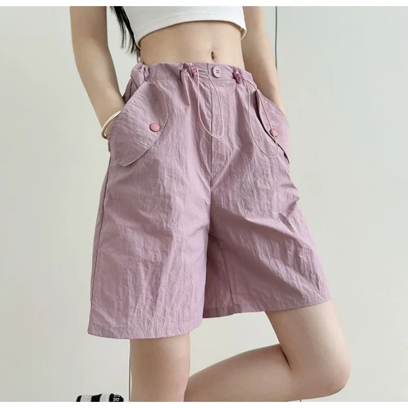 2026 Quick-drying Tooling Shorts for Women's Outer Wear Summer  Sports and Leisure Five-point Medium Pants