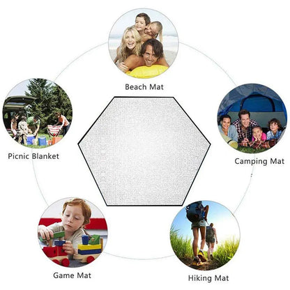 Waterproof Tent Mat Outdoor Camping Hexagonal Tent Pad Aluminum Film Tarp Ground Sheet Picnic Hiking Camping Mat Accessories