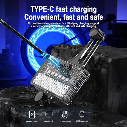 Colorful wheel hub bicycle wheel hub solar light waterproof MTB balanced bicycle light LED RGB tire flashing warning