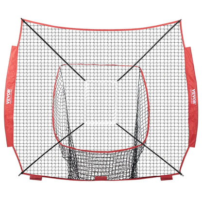 7x7 Ft Baseball Softball Practice Net, Portable Baseball Training Net For Hitting Batting Catching Pitching, Backstop Baseball
